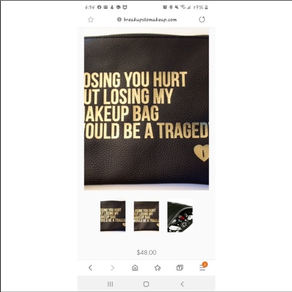 BREAKUPS TO MAKEUPS Vegan Zip Top Cosmetic Bag - Picture 8 of 10